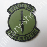 ÚJ2769 , I HAVE .. PVC PATCH ,FEKETE-ZÖLD , ÚJ