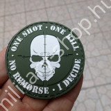 ÚJ3973, ONE SHOT ONE KILL, ZÖLD , PVC FELVARRÓ , ÚJ ( 23 )