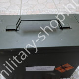 ÚJ4063,-U.S. LŐSZERES LÁDA HASZNÁLT , SZÉP ÁLLAPOT , ZÖLD , FÉM, 0.50 CAL FAT ( 12,7-ES MÉRETŰ )