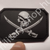 ÚJ5051 , KALÓZOS FEKETE  PVC PATCH , ÚJ