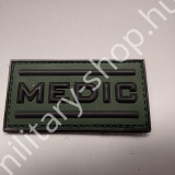 ÚJ5041, MEDIC , TÉGLALAP ,ZÖLD-FEKETE PVC PATCH , ÚJ