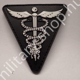 ÚJ5048,EGÉSZSÉGÜGYI HÁROMSZÖG, FEKETE, PVC PATCH , ÚJ