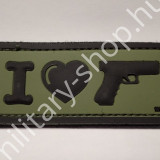 ÚJ5055, I LOVE MY PISTOL PVC PATCH , ÚJ