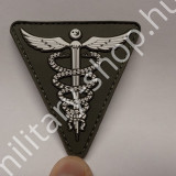 ÚJ5049,EGÉSZSÉGÜGYI HÁROMSZÖG, ZÖLD, PVC PATCH , ÚJ