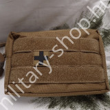 ÚJ5270 ,FIRST AID KIT STANDARD PACK ,COYOTE ,MOLLE, KÖZEPES MÉRETŰ EGÉSZSÉGÜGYI KÉSZLET , LEINA®ÚJ