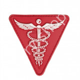 ÚJ5491,EGÉSZSÉGÜGYI HÁROMSZÖG, PIROS, PVC PATCH , ÚJ
