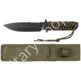 ÚJ5729, KÉS , FOX PARACORD FONAT MARKOLATTAL , ZÖLD TOKKAL,WOODLAND MARKOLATTAL,44498 , ÚJ