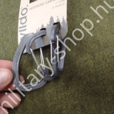 ÚJ6016 WILDO® KARABÍNER SZETT ,(1 DB LARGE, 2 DB KÖZEPES KARABÍNER ) ,SZÜRKE, ÚJ