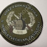 ÚJ6433, vitéz FARKAS GYULA .5. TERÜLETVÉDELMI ZÁSZLÓALJ , 2015M-HEZ , GYAKORLÓ , KARFELVARRÓ ,ÚJ