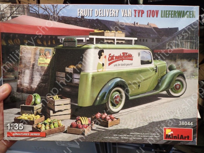 MINIART® 38044  FRUIT DELIVERY VAN , TYP 170 V LIEFERWAGEN  ,1:35 1:35 makett modell katonai bolt üzlet army shop store surplus in budapest