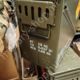 ÚJ5338, DÁN -U.S. LŐSZERES LÁDA HASZNÁLT , KIVÁLÓ ÁLLAPOT , ZÖLD , FÉM, 0.50 CAL ( 12,7-ES MÉRETŰ )