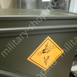 ÚJ5338, DÁN -U.S. LŐSZERES LÁDA HASZNÁLT , KIVÁLÓ ÁLLAPOT , ZÖLD , FÉM, 0.50 CAL ( 12,7-ES MÉRETŰ )
