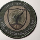 ÚJ6444 vitéz HEIM GÉZA  46.TERÜLETVÉDELMI ZÁSZLÓALJ , 2015M-HEZ , GYAKORLÓ , KARFELVARRÓ